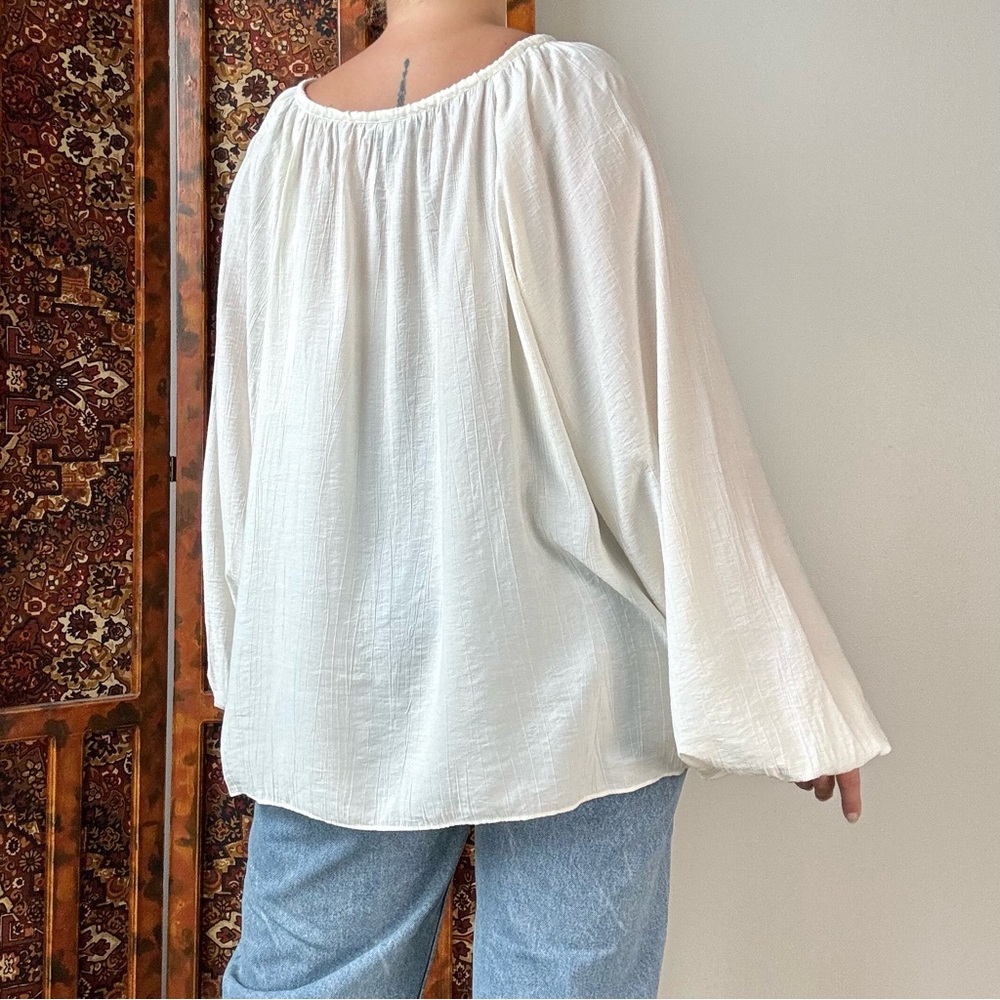 H&M Ivory Bishop Sleeve Tunic Blouse - Picture 4 of 6